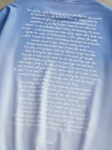 Manfinity VCAY Plus Size Men Casual Loose Gradient Knit Long Sleeve Crew Neck Pullover Sweatshirt, For Fall Winter - Blue - View 5