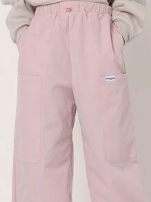 SUMWON Tween Girls Comfy Straight Fit Cuffed Nylon Trackpant - Pink - View 6