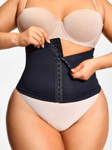 SHAPORA Seamless Waist Trainer With Adjustable Closure Shapewear Body Shaper -Tummy Waist Control - Black - View 1