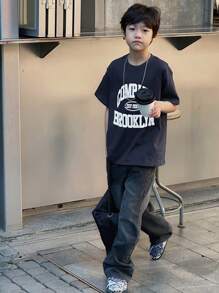 DAZY Tween Boy Fall T-Shirt,Back To School Clothes - Navy Blue - View 5