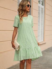 SHEIN LUNE 女士纯色休闲时尚日常连衣裙