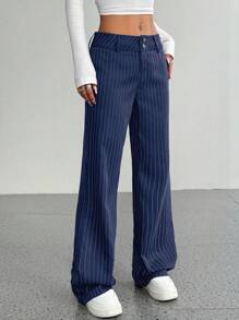 Flirla Women Striped Flare Casual & Work Pants