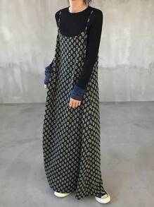 FRIFUL 女式提花无袖连衣裙，女士夏季服装，演唱会服装，休闲女装 - 黑色 - 查看 5