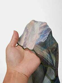 Corpse Bride | ROMWE Blusa de mangas largas de malla transparente con estampado de la Novia Cadáver para mujer de talla grande - Multicolor - Ver 6