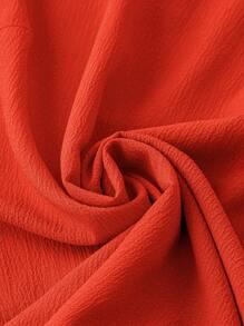 DreamSkyne Blouse simple et décontractée à volants de couleur unie, pour un port quotidien, grande taille - Corail - Voir 3