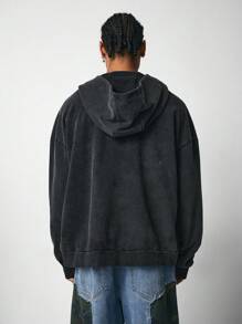 ROMWE MEN Street Life Men's Casual Zip-Up Hoodie For Autumn