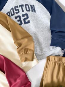 SHEIN Leap Crew Tween Boys 4-For-6 Deal, 6pcs Set Of Solid Color Hoodie Sweater & Elastic Waist Pants Outfit, Casual, Suitable For Spring, Autumn, Outdoor, School, Street Style, Party, Home, Great Value - Multicolor - View 5