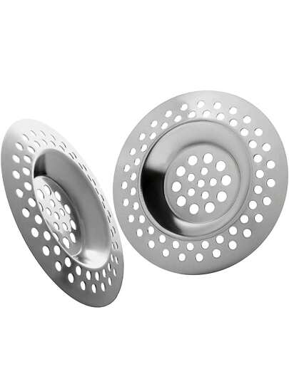 2PCS Bathtub Drain Strainer - 2.83 Inch Shower Hair Drain Catcher, Stainless Steel Shower Bathtub Drain Cover, Bathroom Sink Strainer Filter Basket For Bathroom Sink, Wash Basin Floor Drain Home Bathroom Decor Summer