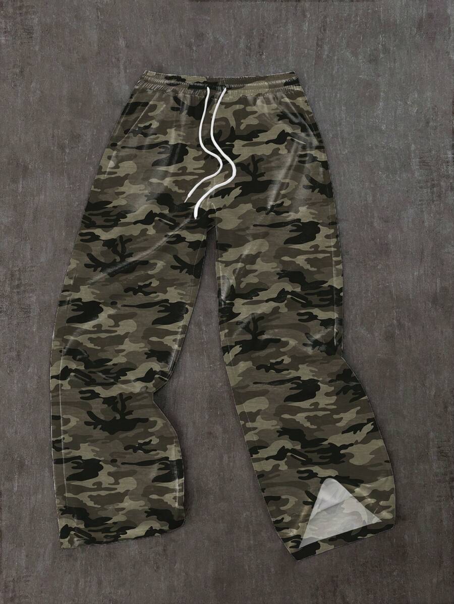 Manfinity ZONE917 Men's Casual Loose Straight Leg Camouflage Sweatpants - Multicolor - View 1