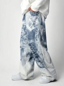 ROMWE MEN Street Life 男士宽松阔腿宽松工装牛仔裤，时尚休闲