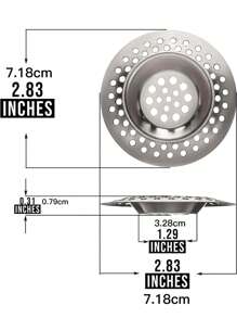 SHEIN 2 PIEZAS Colador de desagüe de bañera - Colador de pelo de ducha de 2,83 pulgadas, Cubierta de desagüe de bañera y ducha de acero inoxidable, Filtro de colador de fregadero de baño para decoración de baño de verano