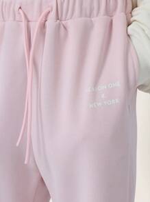 SUMWON Retro Flare Side Stripe Jogger Athletic Sweatpants Workout Training Track Pants With Side Panel And Drawstring For Dance Wear Streetwear Y2K - Pink - View 7