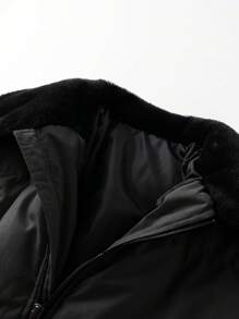 Manfinity Hypemode 男士纯色羊毛领拉链长袖冬季夹克加厚外套男士防寒夹克