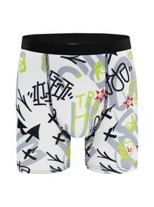 5pcs Men's Simple Print Boxer Briefs - Multicolor - View 6