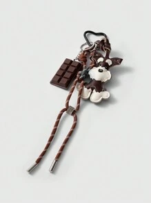 ROMWE Kawaii 1 件可爱贵宾犬雪纳瑞狗毛绒皮革编织绳吊坠 - 彩色 - 查看 4