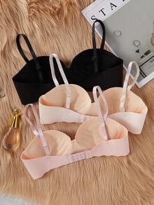 SHEIN Explorewe Áo ngực không gọng dành cho bé gái tuổi teen, áo ngực mỏng dưới ngực dành cho học sinh trung học cơ sở và trung học phổ thông - Nhiều màu - Xem 2