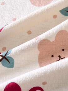 2pcs Women Plaid Cute Bear Print Pajama Pants Set, Fall Winter Clothes - Multicolor - View 6