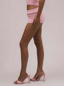 MUSERA 马海毛毛衣迷你短裤 S 2000 春季休闲可爱 90 年代阳光 - 粉色 - 查看 3