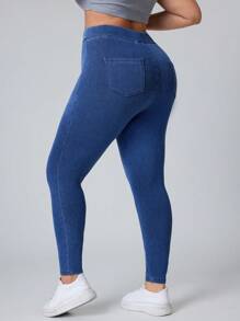 EMERY ROSE Pantalones vaqueros de punto elásticos de ajuste entallado y cómodo para tallas grandes
