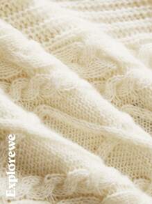 SHEIN A One Piece Young Girl Sweater In A Urban Casual Style With Color Block Text Embroidery, Suitable For Autumn And Winter, Perfect For City Outings, Daily Wear, School, Gatherings, And Various Other Occasions.