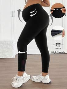 SHEIN Adjustable Waist Maternity Leggings