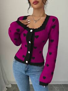 Elenzga Top décontracté simple à manches longues avec boutonnage en façade et patchwork de couleur unie, pour un port quotidien