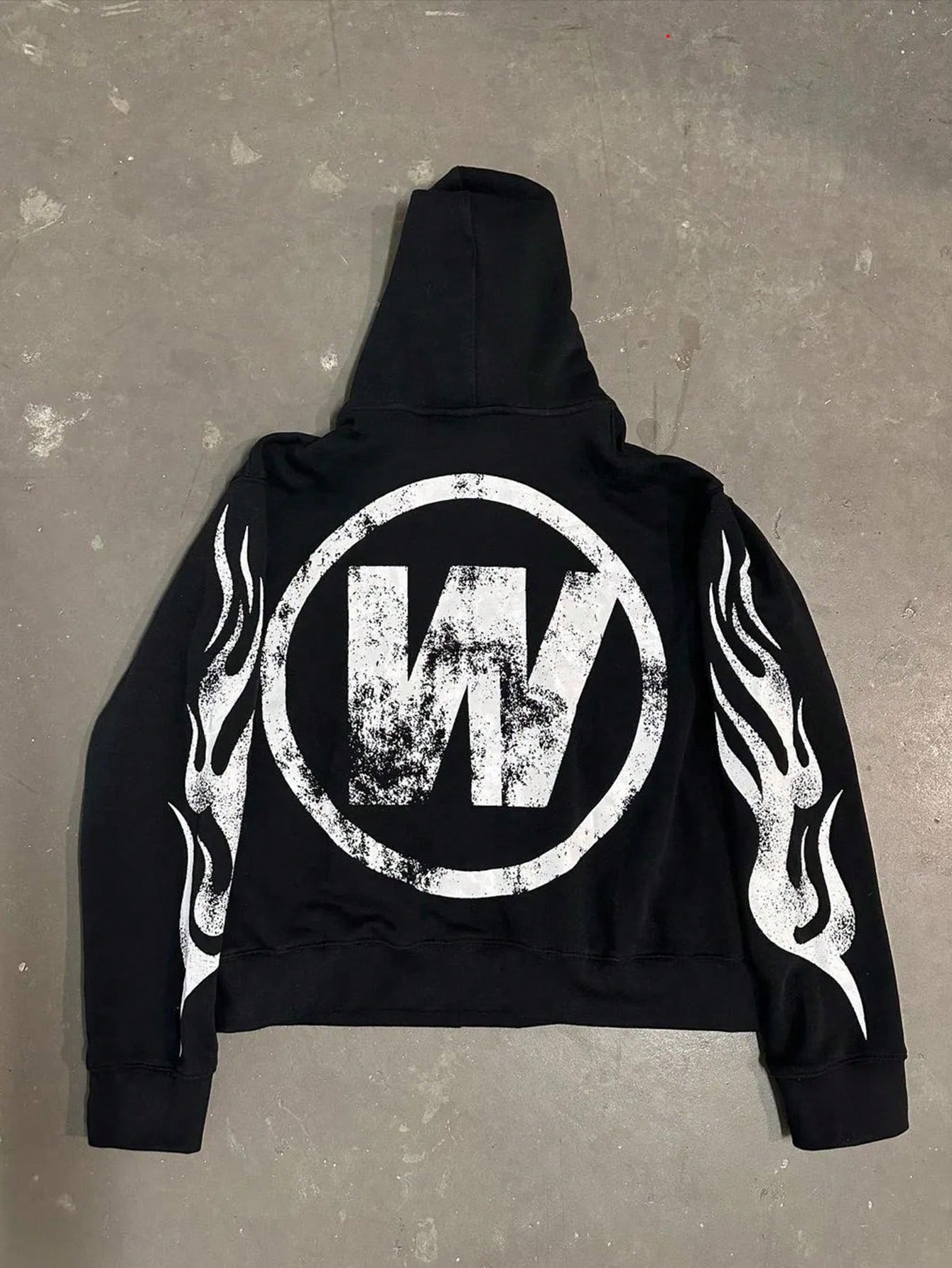 Manfinity Dauomo Men's Letter & Figure Print Regular Fit Loose Hooded Sweatshirt, Autumn/Winter