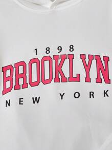 2pcs/Set Teenage Girls Letter Print Hoodie - Hot Pink - View 3