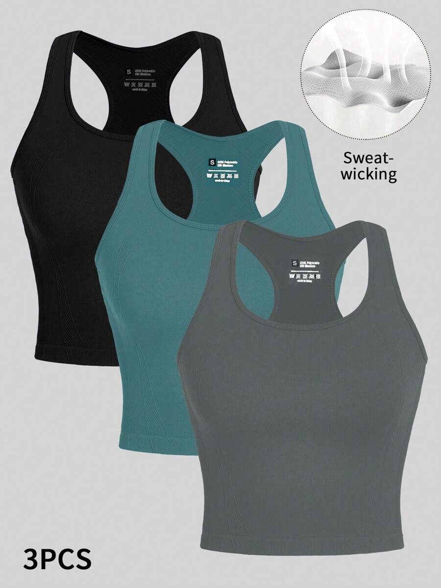 Gameset SHEIN Sport Tricou sport cu gât adânc pentru antrenament