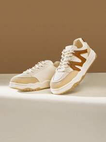 CUCCOO EASI 女士帆布低帮滑板鞋，新款运动鞋，百搭休闲运动鞋，白色女鞋运动鞋经典运动鞋休闲步行鞋春季鞋春假复活节 - 杏色 - 查看 9