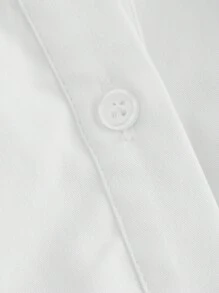 SHEIN MOD White Shirt Dress With Side Tie Short Length For Plus Size Women,White Collar Side Slit Tie Waist Shirt Dress, Long Sleeve Dress, Holiday Outfits,Holiday Women Outfits