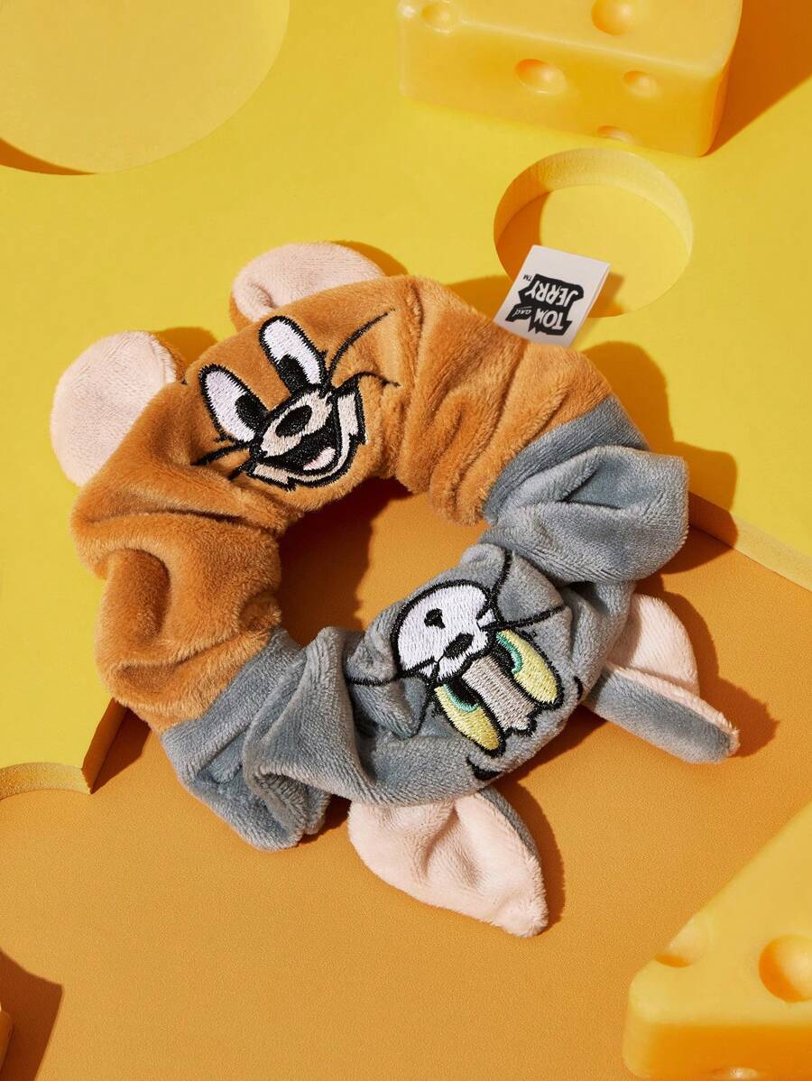 TOM & JERRY X SHEIN 1个卡通图案发圈，适合日常佩戴、发绳、情人节礼物 - 彩色 - 查看 1