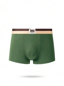 5 pièces/paquet Slips de taille pour hommes de couleur unie avec motif lettres