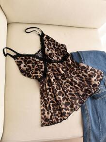 Elaquor Plus Size Summer Simple Lace Patchwork Cami Top, Casual Daily Wear