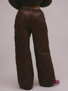 MUSERA Quần dài chần bông kiểu thập niên 90, phong cách mùa hè dễ thương, ấm áp, thanh lịch, sang trọng và thường ngày. - Màu nâu Sô-cô-la - Xem 4