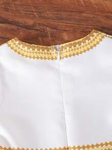 SHEIN Baby Girls 2025 Ramadan Retro Elegant Gorgeous Court Dress, Suitable For Festive Parties To Wear - Gold - View 6