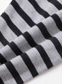 DAZY Young Girl Striped Knit Leggings, Spring/Summer Base Layer Pants Tights - Grey - View 4