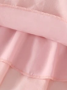 SHEIN 女婴粉色分层公主裙，女婴春季服装，时尚公主裙 - 粉色 - 查看 6