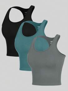 Gameset SHEIN Sport Tricou sport cu gât adânc pentru antrenament