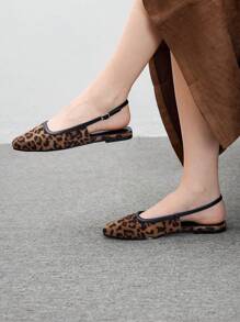 CUCCOO BIZCHIC Flerfärgade leopardmönster fyrkantiga tå slip-on platta loafers för kvinnor för jul vårskor - Multifärgad - Visa 5