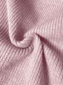 SHEIN Clasi Vestido de suéter de punto de manga larga con cuello alto y hombros descubiertos para mujer - Púrpura polvoriento - Ver 8