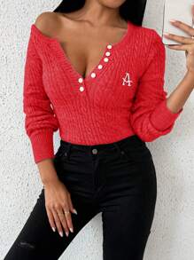 Chiquease 1 件女式驯鹿刺绣套头衫，适合新年服装 - 紅色 - 查看 6