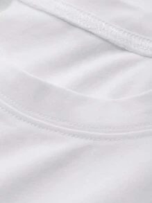 Dazy Kids Tween Boy 纯色圆领宽松短袖休闲 T 恤 - 白色 - 查看 8