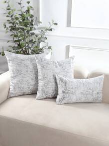 Decorative Grey Geometric Jacquard Throw Pillow Cover For Living Room, Bedroom, Sofa,Fall Decor,Autumn Decor,Room Decor - Grey - View 1