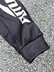 Manfinity EMRG Men's Autumn Tie-Dye Print Hooded Sweatshirt And Sweatpants Casual 2 Pieces Set