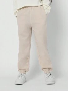 SUMWON Gezellige fleece joggingbroek, sportieve, actieve kleding, elastische enkelband, hardloop- en trainingskleding, perfect voor comfort in de herfst en winter.