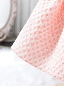 女童斋月优雅提花菱形图案连衣裙，可爱蝴蝶结点缀，简约时尚可爱公主裙，适合女童日常聚会和休闲装，春夏 - 粉色 - 查看 5