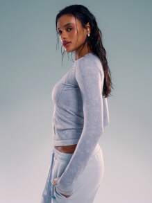 Musera Sport Áo dài tay bó sát, Padel, Tennis, Pickleball Gym Fitness - Xám - Xem 2