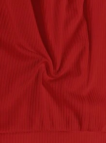 Slaydiva New Casual Streetwear Utility Design Cropped Short Sleeve Top With Pockets And Mini Skirt With Pockets - Set - Red - View 8