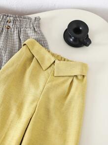 SHEIN Genkimix Kids 年轻女孩休闲宽松日常通勤长裤